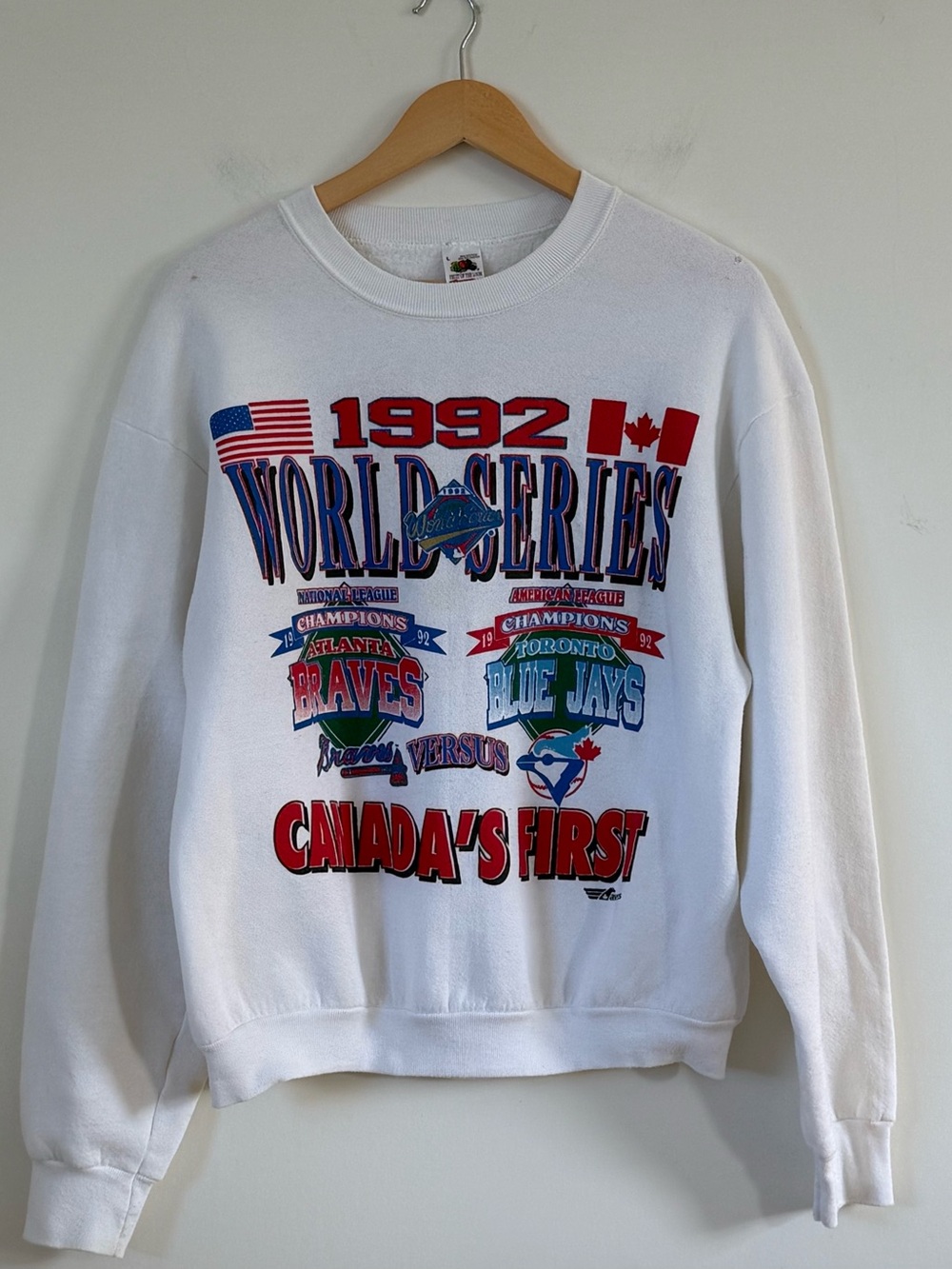 Vintage 1992 MLB World Series Sweatshirt Toronto Blue Jays vs Atlanta Braves